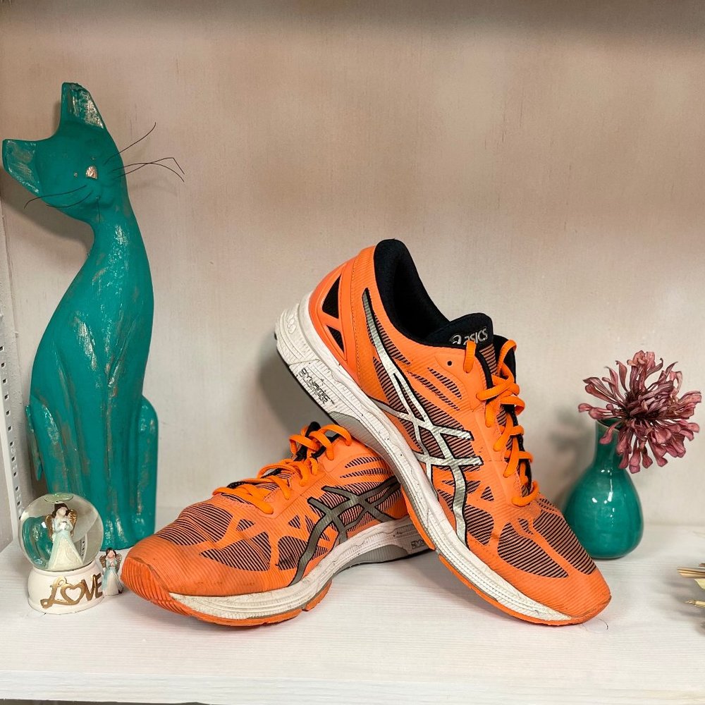 ASICS Men's GEL DS Trainer 20 Running Shoe Flash Orange / Silver / Black 12